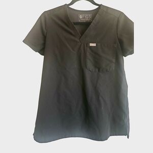 Figs Catarina Black Po 1273 Charcoal V-Neck Scrub Top